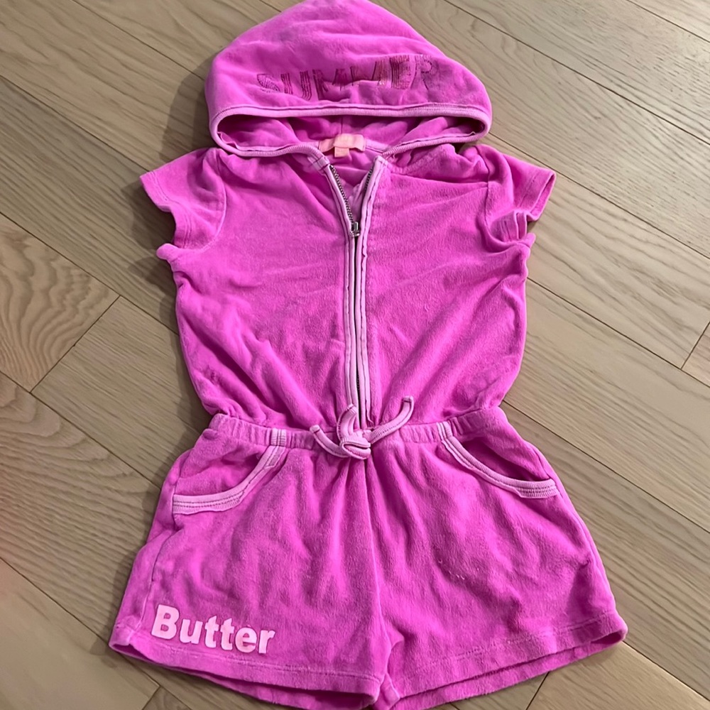 Butter Super Soft Terry Zip Up Cover Up Romper 4T